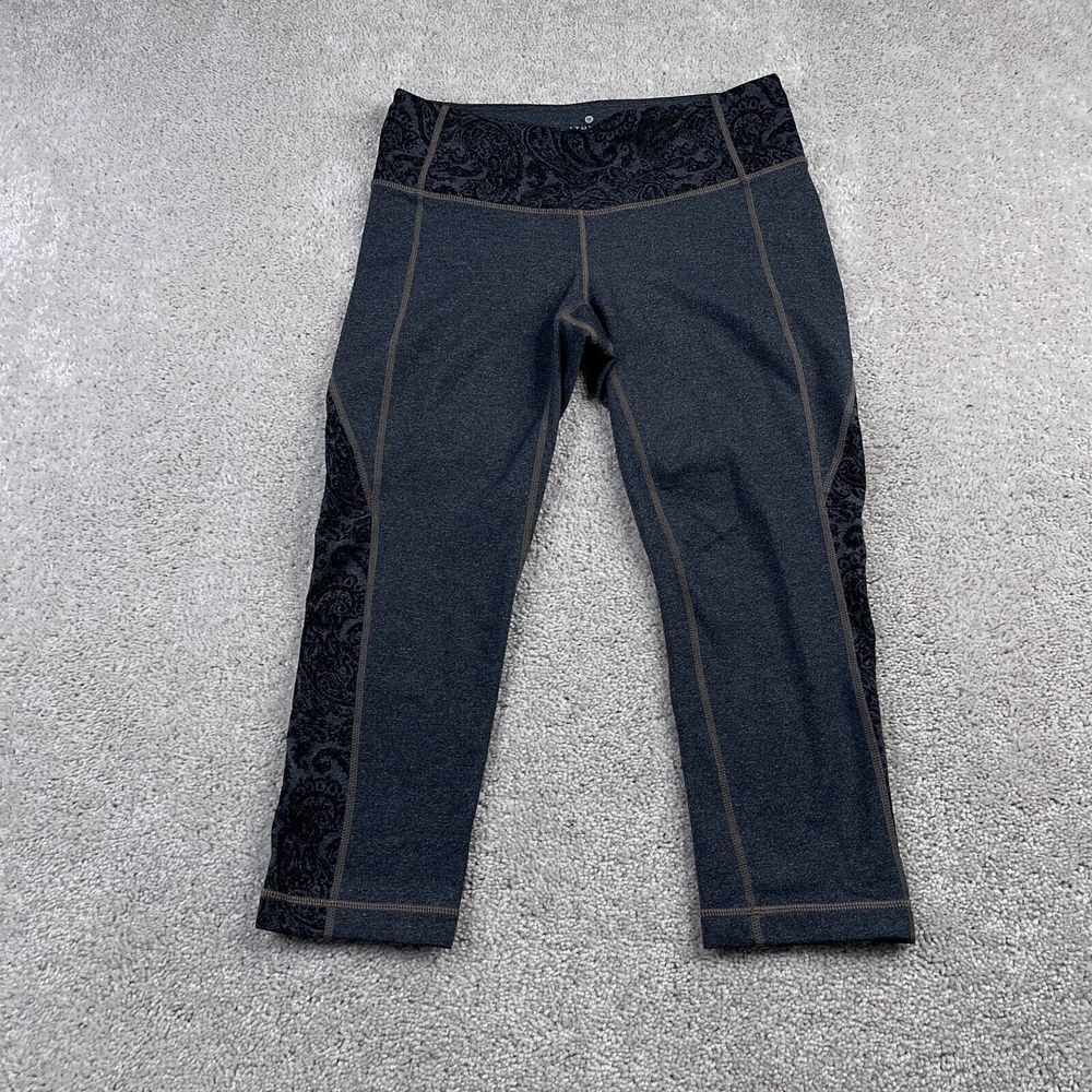 Athleta Leggings Womens Small‎ Grey Paisley Revelation Capri Cropped Workout Gym